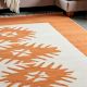 Hand Knotted Minimalist Orange Wool Rug